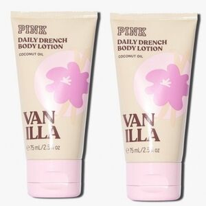 PINK Victoria's Secret Vanilla Mini Travel Size Body Lotion 2.5oz Set of 2 NEW